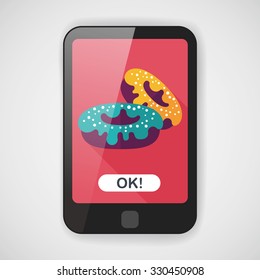 donut flat icon with long shadow,eps10