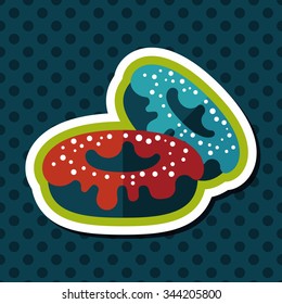 donut flat icon with long shadow,eps10