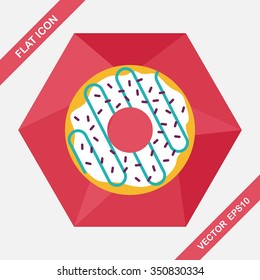 donut flat icon with long shadow,eps10