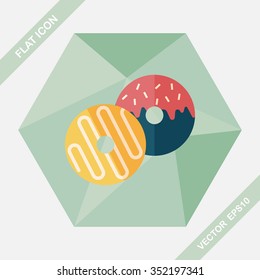 Donut flat icon with long shadow,eps10