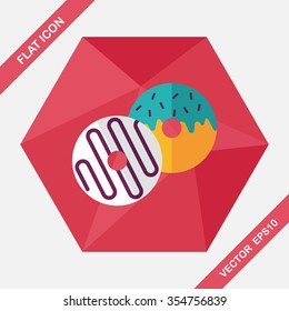 Donut flat icon with long shadow,eps10