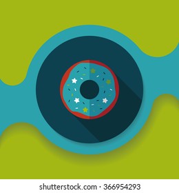 donut flat icon with long shadow,eps10
