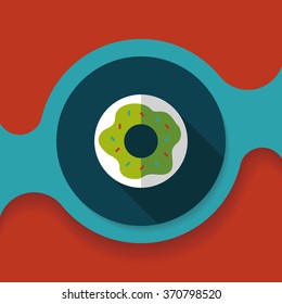 donut flat icon with long shadow,eps10