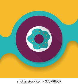 donut flat icon with long shadow,eps10