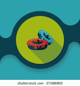 donut flat icon with long shadow,eps10