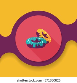 donut flat icon with long shadow,eps10