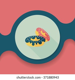 donut flat icon with long shadow,eps10