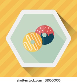 Donut flat icon with long shadow,eps10