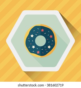 donut flat icon with long shadow,eps10