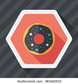 donut flat icon with long shadow,eps10