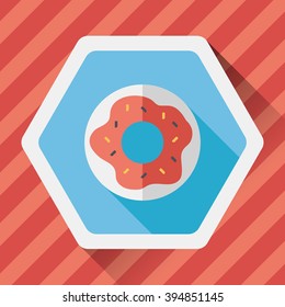 donut flat icon with long shadow,eps10