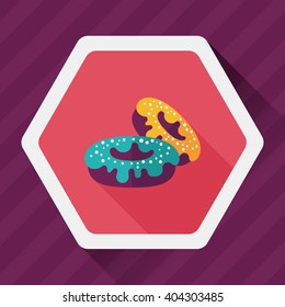 donut flat icon with long shadow,eps10