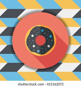 donut flat icon with long shadow,eps10