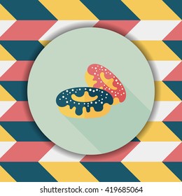 donut flat icon with long shadow,eps10