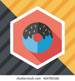 Donut flat icon with long shadow,eps10