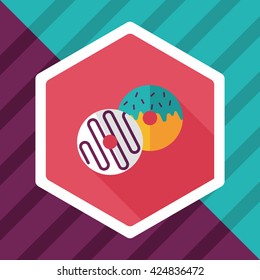 Donut flat icon with long shadow,eps10
