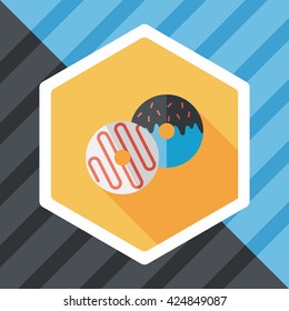 Donut flat icon with long shadow,eps10