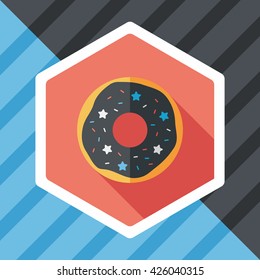 donut flat icon with long shadow,eps10