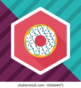 donut flat icon with long shadow,eps10