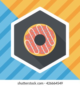 donut flat icon with long shadow,eps10