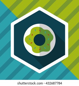 donut flat icon with long shadow,eps10