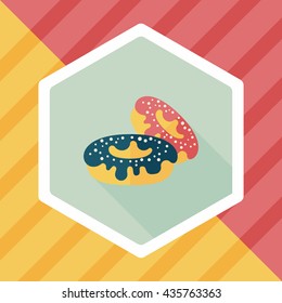 donut flat icon with long shadow,eps10