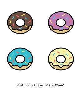Donut flat icon on white background