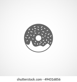 Donut Flat Icon On White Background