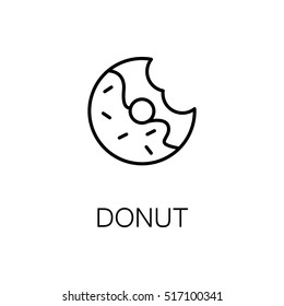 Donut flat icon. Single high quality outline symbol of bakery for web design or mobile app. Thin line signs of donut for design logo, visit card, etc. Outline pictogram of donut