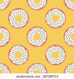 donut flat icon,eps10 seamless pattern background
