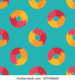 Donut flat icon,eps10 seamless pattern background