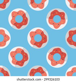 donut flat icon,eps10 seamless pattern background