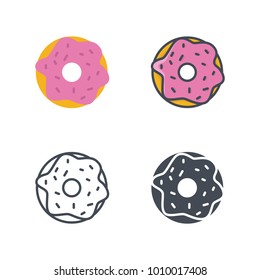 Donut flat line silhouette