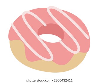 Donut in flat style. Delicious pastries.