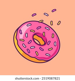 Donut Floating Cartoon Vector Icon Illustration. Food Object
Icon Concept Isolated Premium Vector. Flat Cartoon Style