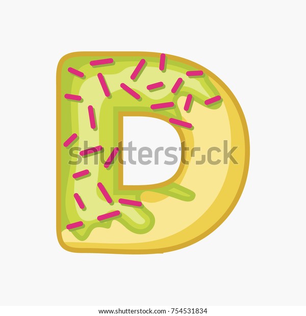 Donut Font Letter D Vector Stock Vector (Royalty Free) 754531834