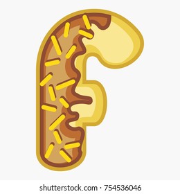 Donut Font Letter F Vector