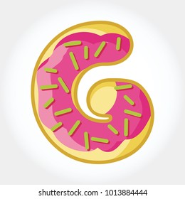 Donut Font Letter G Vector