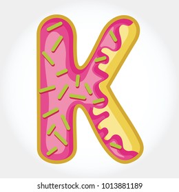 Donut Font Letter K Vector