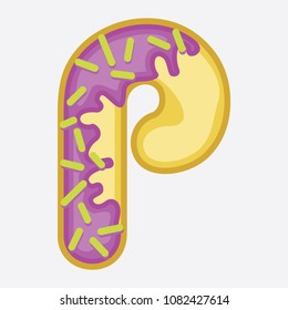 Donut Font Letter P Vector Stock Vector (Royalty Free) 1082427614 ...