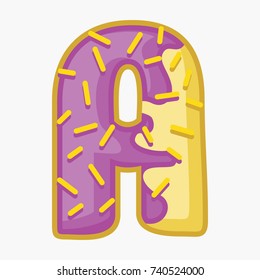 Donut Font Letter A Vector