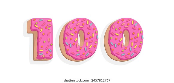 Donut font. Sweet letters and numbers numbers. Cake and cookies glazed dessert abc.