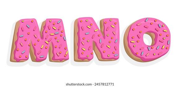 Donut font. Sweet letters and numbers numbers. Cake and cookies glazed dessert abc.