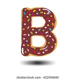 Donut font, tasty alphabets. Isolated objects.
