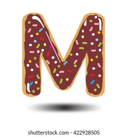Donut font, tasty alphabets. Isolated objects.

