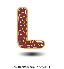 Donut font, tasty alphabets. Isolated objects.
