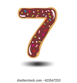Donut font, tasty alphabets. Isolated objects.
