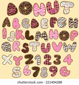 Donut Font,sweet Alphabets