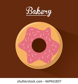donut food bakery shop traditional icon. Colorful design. Vector illustration