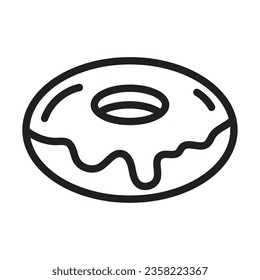donut food doodle icon isolated